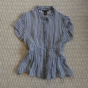 Beautiful BCBG MaxAzria Silk Hounds Tooth Top Sz S